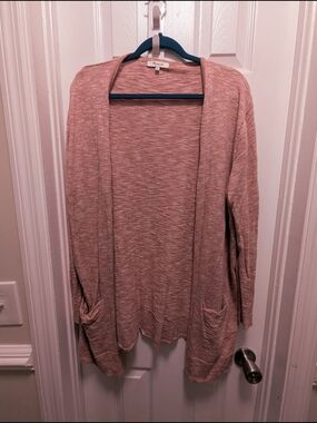 Madewell Dusty Rose Open-Front Knit Cardigan